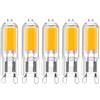 WULUN G9 2W COB LED ampolla in vetro, lampada alogena equivalente 20W, 3000k bianco, 2W 200 lumen, AC/DC 220-240V, pin base G9, pacchetto da 5