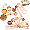YAGGOOD Set di 19 misurini e cucchiai, color rame, colore oro rosa, utensili da cucina, set di misurazione