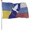 NIBABAEU Bandiera ucraina, Ucraina, Russia, stampa uccelli della pace, bandiere nazionali ucraine, colori vivaci e resistenti ai raggi UV, decorazione da appendere al prato 90 x 150 cm