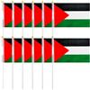 Hpbaggy Bandiera Palestina,12 Bandiere Palestinesi girevoli 13.5 X 21.5 cm,Bandiera Palestinese con asta,Rresistente alle Intemperie per Esterni