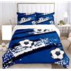 SHUAIG Copripiumino da Calcio,3D set di biancheria da letto per bambini con motivo di Calcio e copripiumino, per bambini, ragazzi, adolescenti. (stile 2, 135x200cm)