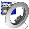 MONTERAL 10 Pezzi Cornice LED Portafaretto Ø 53-80 mm - Porta Faretti LED per Lampadina GU10 Max 50W - Corpo in Acciaio Colore Cromo - Garanzia di 10 Anni - MONTERAL