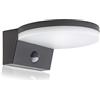 HUBER Lampada da parete a LED con sensore di movimento, 140°, 15 W, 2300 lm, IP54, lampada da esterno con sensore di movimento, lampada da parete interna, disco, antracite