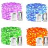 plainshe Catena luminosa a batteria, 4 pezzi, blu/verde/viola/arancione, 100 LED, 10 m, 8 modalità, telecomando, timer, dimmerabile, Natale