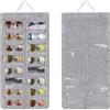 HNBTX Organizzatore per Occhiali da Sole da Appendere,Porta Occhiali da Sole con 16 Scomparti a Prova di Polvere,Espositore Occhiali da Parete Multiplo,Perfetto per Qualsiasi Stanza-Grigio