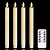 Mavandes Candele LED senza fiamma con temporizzazione remota, candele da finestra avorio tremolanti a batteria, confezione da 4 candele di cera reale senza fiamma (2 x 25 cm)