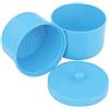 DENTALDIRECTORY Custodia rotonda per protesi dentaria, scatola di plastica, contenitore per ortodontico con filtro (blu)