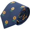 King & Priory Cravatta Girasole Ricamato Blu Navy, Blu, Taglia unica