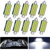 BIHEE Illuminazione interna, 10 pezzi, illuminazione interna auto, 41 mm, 36 MSD, 12 V, luce bianca, Plug and Play, illuminazione per interni auto