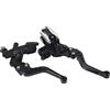 Yosoo Leva freno moto, Yosoo 1 coppia 7/8 (22 mm) universale moto freno frizione sinistra e destra serbatoio set leva pompa (nero)