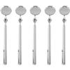 Keenso Specchio di ispezione telescopico, Specchio di ispezione telescopico in acciaio inox per auto estensibile Strumento di manipolazione a lente tondo per auto meccaniche(Silver) (5 pezzi)