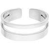 Purelei Anello regolabile Soulbond - Anello regolabile con cinturino a doppia fila, in acciaio inox placcato oro 14 K, placcato oro rosa 18 carati o argento, impermeabile (taglia 56-60), Acciaio