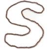 Avalaya Collana lunga 8 mm con perline di vetro marrone caffè/140 cm L