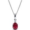 Miore Collana Donna Rubino con Diamante taglio Brillante Oro Bianco 9 Kt / 375 con Catena, Catenina Cm 45