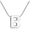 Candyfancy Collana Iniziale Argento 925 Donna Lettera Alfabeto Pendenti Nome A-Z Ciondolo Piccolo Catena 18 Pollice (Catena Ciondolo Lettera B)