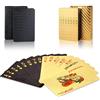 SWINILAYA 2 Mazzi Carte da Poker - Oro e Nero, Carte da Gioco Plastiche per Blackjack, Texas Hold'em, Bridge e Magia