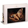 Ulmer Puzzleschmiede - Elegante puzzle da 2000 pezzi abito da sera - Puzzle a farfalla in oro e nero con raffinata lucentezza - La farfalla come suggestivo puzzle con animali