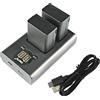 DSTE - 2 batterie di ricambio EN-EL25 + doppio caricatore USB con display LCD, compatibile con fotocamere EN-EL25a, 4241 e MH-32, Z Series Z50 Z 50