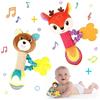 Venditer Giocattolo Sonaglio Neonati 0 3 6 12 Mesi, Giochi Sensoriali per Neonati, Giochi Peluche Neonato, Giochi Neonato Montessori,Sensoriale di Peluche Animali, Regalo per Bambini Bambino