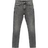 Nudie Jeans Pile LED Uomo W28/L30 Grigio Marmo Biologico Skinny Slavato Zip