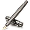 Amaxiu Penna stilografica in metallo di lusso, pennino fine resistente, compatibile con cartucce d'inchiostro da 3,4 mm, penna calligrafica executive, regalo per ufficio aziendale
