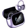 BNARQP AI - Traduttore per cuffie NE32, in tempo reale, 136 lingue con app, cuffie Bluetooth senza fili, 3 in 1,40H, per iOS e Android, apprendimento, da viaggio viola