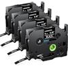 MarkField 4x Nastro per Etichette Compatibile con Brother P-touch TZ TZe-325 0.35 9mm Bianco su Nero per ptouch PT-P300BT Cube 1000 PT-1000 1005 1090 H105 H100LB/R H107B H108 H110 H200 D200