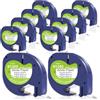 Doree 10 Nastri Etichette Compatibili 91200 / S0721520 in Carta 12 mm x 4 m, Nero su Bianco, Compatibili con Dymo LetraTag LT-100H, LT-100H Plus, LT-100T, LT-100T Plus, LT100-H, 200B, QX-50, XM, XR