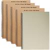 ZOENHOU Confezione da 4 quaderni a griglia A4, copertina in carta kraft A4, pagine quadrate a griglia da 5 mm, 200 pagine/100 fogli rilegati a spirale, diario a quadretti con rilegatura a spirale, 20