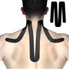 KTQUICK 10 nastri kinesiotapes pretagliati per spalle e schiena, senza shere, delicato sulla pelle con un comfort perfetto, impermeabile ed elastico, nero
