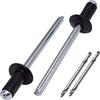SKIR'CO (600 pezzi) Rivetti ciechi verniciati 3,2 x 8 mm, in alluminio Pop Rivetti, punte per trapano incluse (Nero intenso RAL 9005)