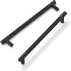 FURNIWARE 10 Pezzi Maniglie per Armadi Nero Opaco, Maniglie per Ante di Armadi 192mm Distanza tra Fori, Maniglie per Mobili Zigrinate, Maniglie per Porte Moderne, Maniglie per Armadi da Cucina, Armadi