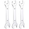 QUARKZMAN Set Di 3 Chiavi a Doppia Apertura Sottile 14×15mm Metric Super Thin Small Flat Head Wrench Mirror Polished Open Ended Spanner per Riparazioni Automobilistiche