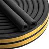 Bynsaer Nastro sigillante per porte finestre, 6 m, autoadesivo, in gomma espansa, per isolamento acustico, colore nero