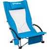 KingCamp Sedia da Spiaggia Bassa Pieghevole Portata 180kg Stabilità Doppio Supporto Verticale Seduta Extra Larga Schienale Tessuto Traspirante Sedia Portatile Camping Picnic Festival Blu