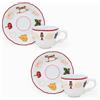 NAMAI - Set di 2 Tazzine Caffe Con Piattino Natalizie, Porcellana Resistente, 50 ML, Adatte In Lavastoviglie e Microonde, Tazzine Caffè Natale, Regalo Natale (2 Tazzine Caffè + Piattino)