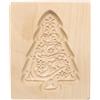 QUARKZMAN 10cm x 8cm Stampo per biscotto in Legno Albero Natale Strumento | per biscotto Intagliato, Timbro Pressa biscotto, Stampo per biscotto in Legno