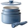 RedChef set di 3 casseruole con manico staccabile (16, 18, 20 cm) - rivestimento antiaderante, senza PFOA, compatibile con induzione, lavabile in lavastoviglie e forno