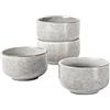 Henten Home Ciotoline da Snack, Tazze da Consommé - 4 x 450 ml per Colazione, Cereali, Zuppa, Insalata, Servizi da Tavola Porcellana per 4 Persone