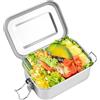 JSMTKJ Scatola Pranzo in Acciaio Inox, Bento Box Porta Pranzo e Porta Merenda | Adatto per Bambini e Adulti, Capacità 550ml, Ideale per Scuola, Ufficio, Picnic e Viaggi