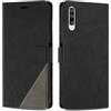 SONWO Cover per Samsung Galaxy A70, Flip Caso in PU Pelle Case Cover Custodia con Slot per Schede e Supporto Stand per Samsung A70, Nero