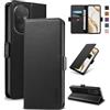 Yunubeyii Cover Libro per Honor 200 Pro 5G - [Blocco RFID] Luxury PU Leather Portafoglio Card Holder Magnetic Phone Custodia con Kickstand, Cover Protettiva Antiurto, Nero