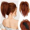 colorful panda Colorfulpanda Corta Coda Capelli Extension dritta con Pinza,Capelli Chignon Finto Lisci Ponytail Claw in Hair Sintetici Coda di Cavallo e Disordinato Pelo arruffato per Donna 28cm,rosso rame