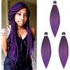Cybelleza Extension per Treccine Africane Capelli Finti Sintetici 3pieces Pre Allungati Trecce Afro Extension Colorati Braids Hair Crochet Twist EZ Braiding Yaki Hair (Viola)