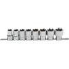 BGS 8806 | Serie di bussole profilo T Plus (per Torx Plus) | 12,5 mm (1/2) | 18EP - 32EP | 8 pz.