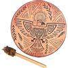 Msiud Tamburo Sciamanico, 25cm Da Stadio Con Manico Di Sciamanico Fatto A Mano Racchetta Per Rituali Sciamanici E Meditazione Alchimia Sciamanica Pelle Pecora Strumento Rotondo Vintage Bird