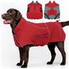 Katzinst Giacca impermeabile per cani di grossa taglia, cappotto leggero e in pile, giacca per cani con strisce riflettenti, giorno di pioggia, Border Collie Cheng rosso 2XL