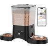 HoneyGuaridan Distributore automatico di cibo per gatti con WiFi 5G/2.4G, Distributore automatico programmabile da 3,5 L per 2 gatti, Dispenser di cibo per gatti con controllo APP, Registrazione di