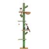 PAWZ Road PAWZ - Tiragraffi a forma di catus, da terra fino al soffitto, tiragraffi a torre per gatti con altezza regolabile (229-275 cm), 5 ripiani, con comoda amaca, ripiani e palline penzolanti
