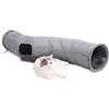PAWZ Road OHANA Giocattolo pieghevole Tunnel in pelle scamosciata per gatti, Grandi tunnel per gatti gattino e conigli interni con 2 fori e sfera sospesa (Forma S)